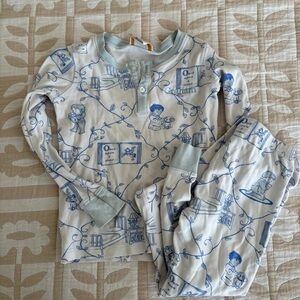 The Beaufort Bonnet Company Blue and Cream Kids Pajama Set
